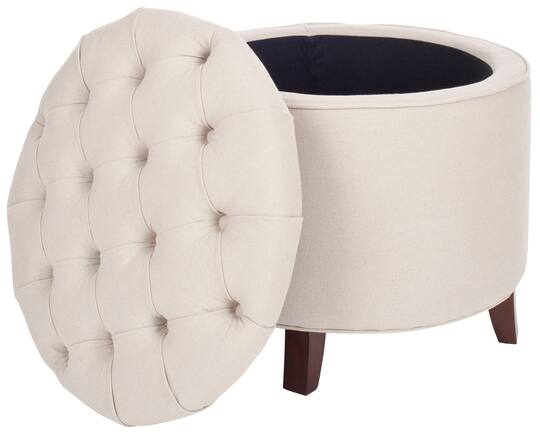 Amiela Tufted Ottoman in Beige